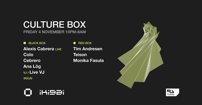 Ikigai: Alexis Cabrera LIVE / Colo / Cebrero / Ana Lōg / Tim Andresen / Teison / Monika Fasula