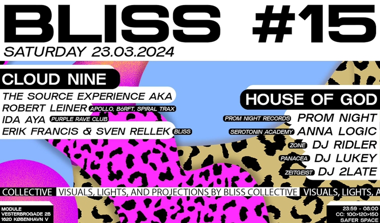 Bliss #15 /w Robert Leiner, Prom Night, Ida Aya, Anna Logic, DJ 2LATE, DJ Ridler, DJ Lukey, & more