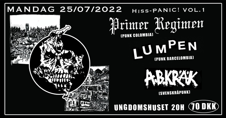 hissPANIC Vol !: Lumpen (bcn/col) + Primer Régimen (col) + A​.​B​.​Kräk (malmø)