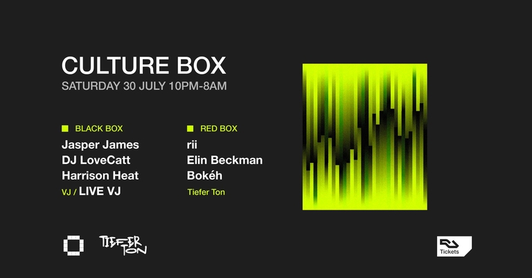 Jasper James / DJ LoveCatt / Harrison Heat / Tiefer Ton: rii / Elin Beckman / Bokéh