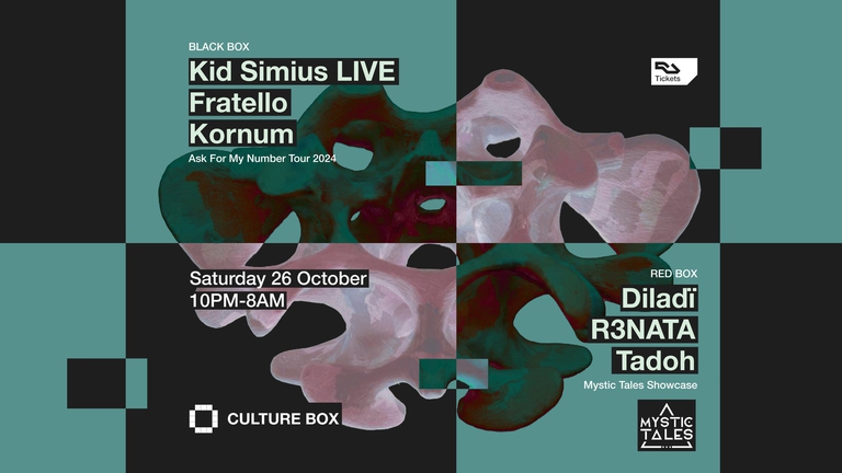Kid Simius LIVE / Fratello / Kornum / Mystic Tales Showcase: diladï / R3NATA / Tadoh