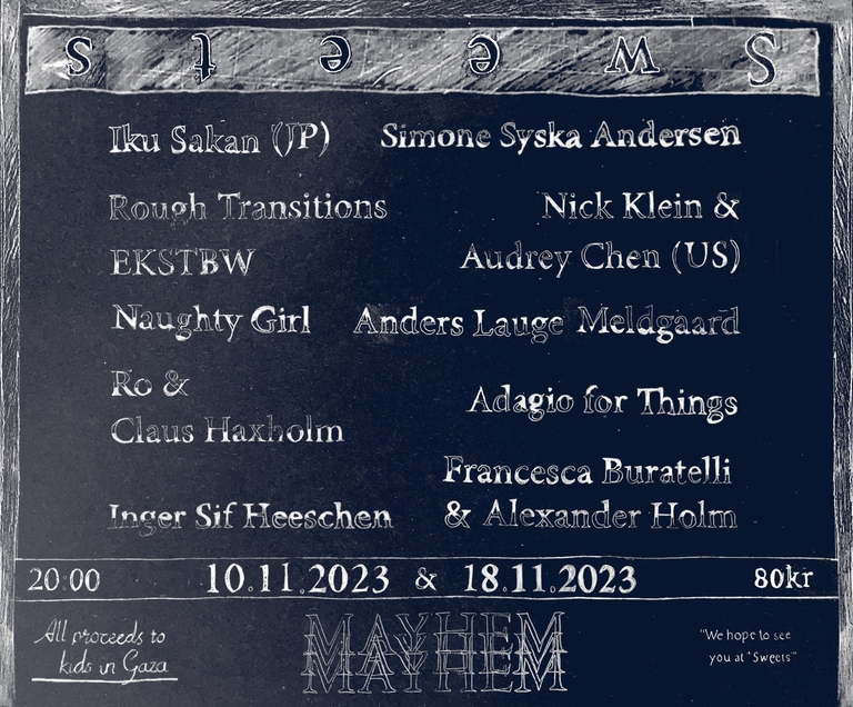 SWEETS: Iku Sakan (JP) Nick Klein & Audrey Chen (US) and more