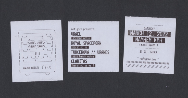 nofigore [HARSH NOISE]: VRÆL // ROYAL SPACEPORN // TURCEROVA \ URANES // CLARITAS