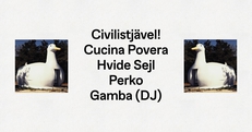 FELT presents Iron Night: Civilistjävel!, Cucina Povera, Hvide Sejl, Perko & Gamba.