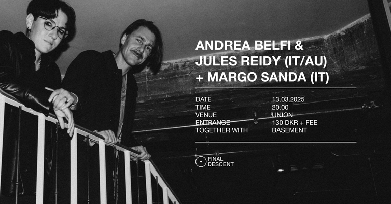 Final Descent: Andrea Belfi & Jules Reidy (IT/AU) + Margo Sanda (IT)