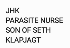JHK + Parasite Nurse + Son of Seth + Klapjagt