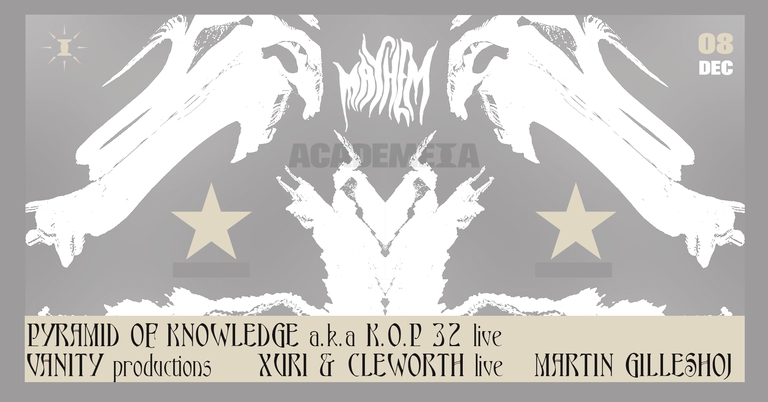 MAYHEM🎹: PYRAMID OF KNOWLEDGE A.K.A K.O.P.32, VANITY PRODUCTIONS, XURI & CLEWORTH, MARTIN GILLESHOJ