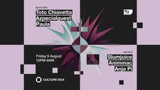 Toto Chiavetta / Azpecialguest / Paula / Metacat Collective: Slumjuice / Animmac / Anja Pi